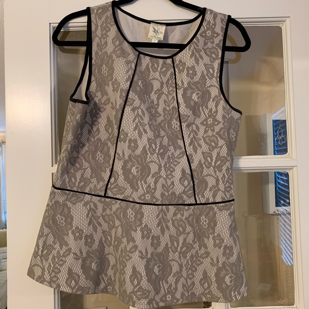 Textured black and white peplum